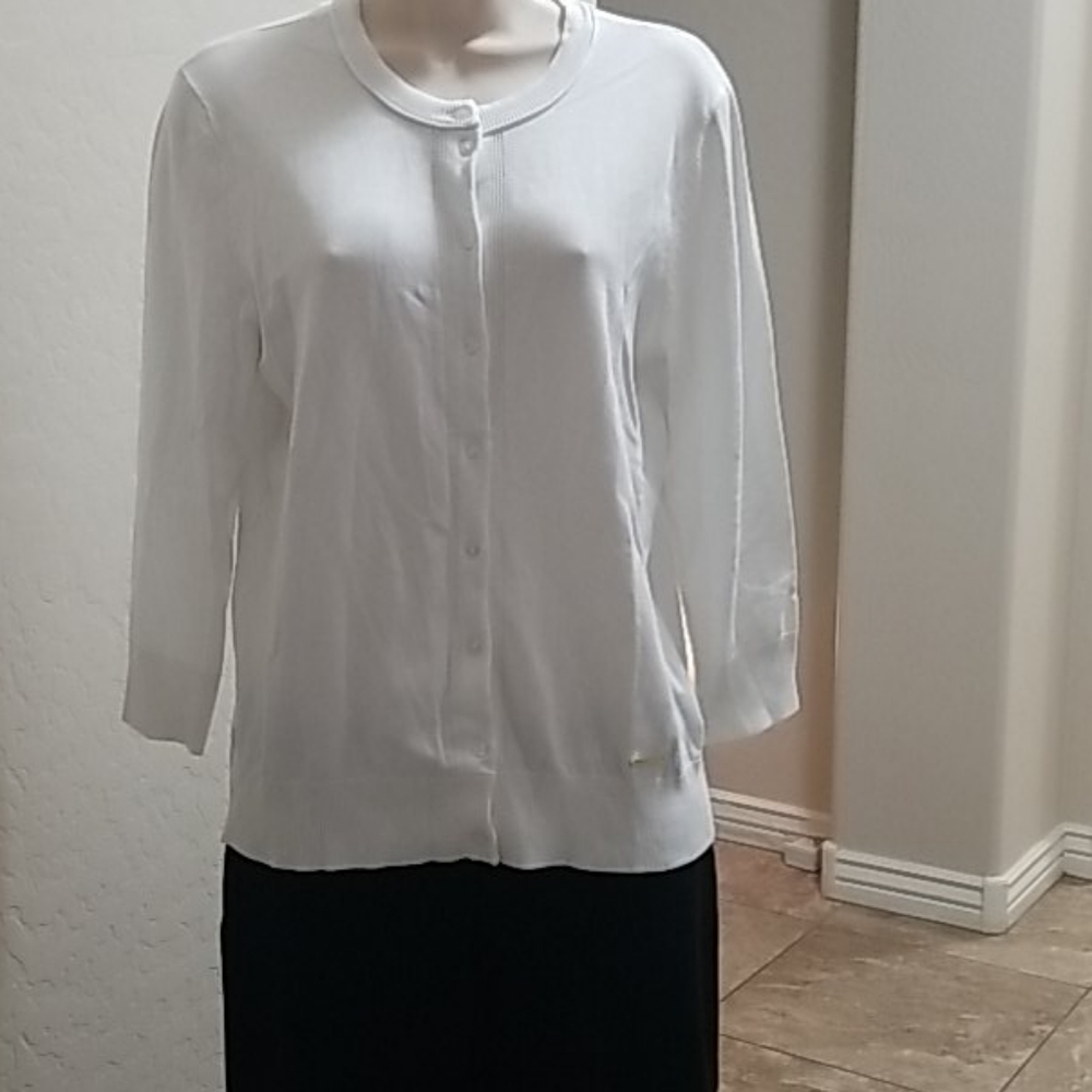 Ellen Tracy White Cardigan NWT